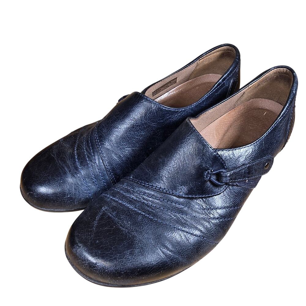 Dansko Franny Navy EU 38 US 7.5 Leather Adjustable Comfort Leather Insole